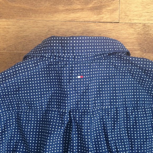 Tommy Hilfiger - Navy Polka Dot Button Down Shirt - Picture 7 of 12